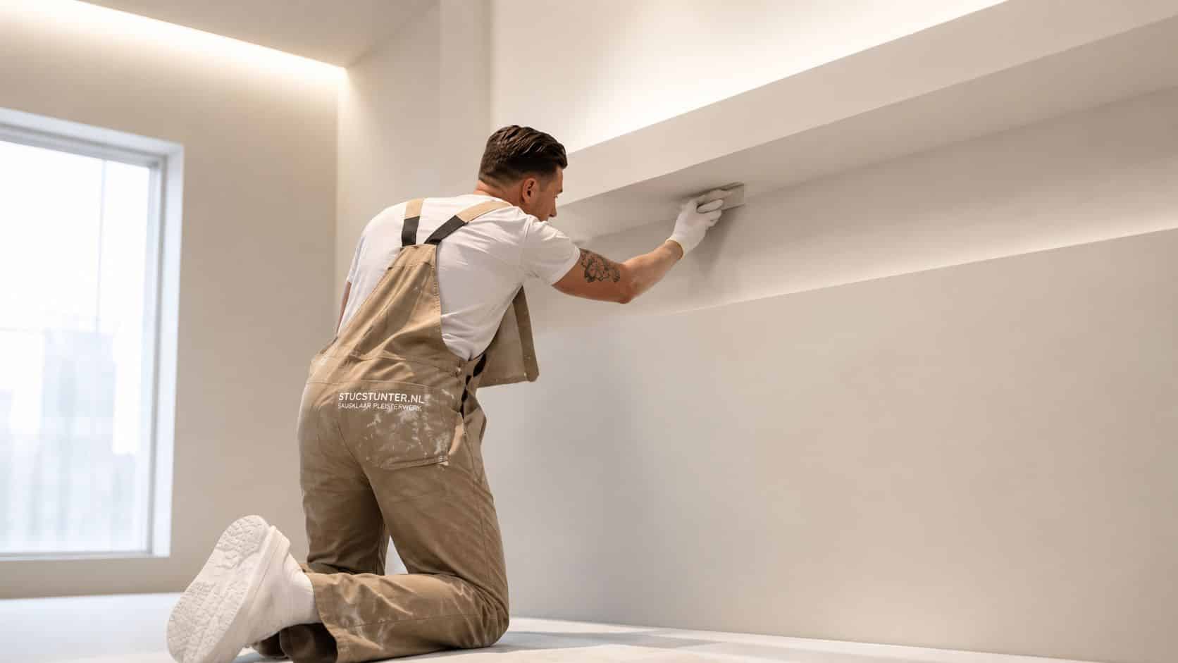 Beton Ciré 1 beton cire aanbrengen op wand
